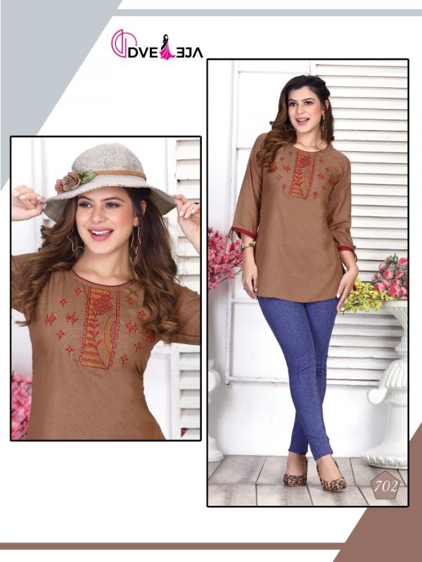 Dveeja Jennifer Fancy Rayon Work Western Tops Collection